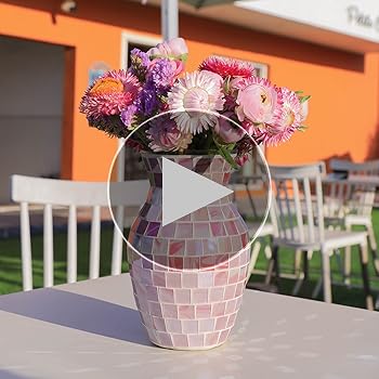 Amazon.com: Pink Vase for Flowers, Mosaic Flower Vases for